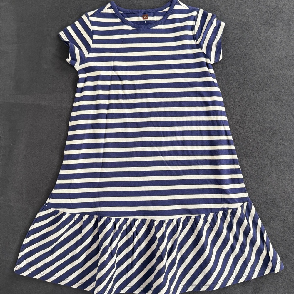 Tea Collection Navy and White Striped Dress